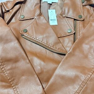New York & Company Camel Leather Jacket